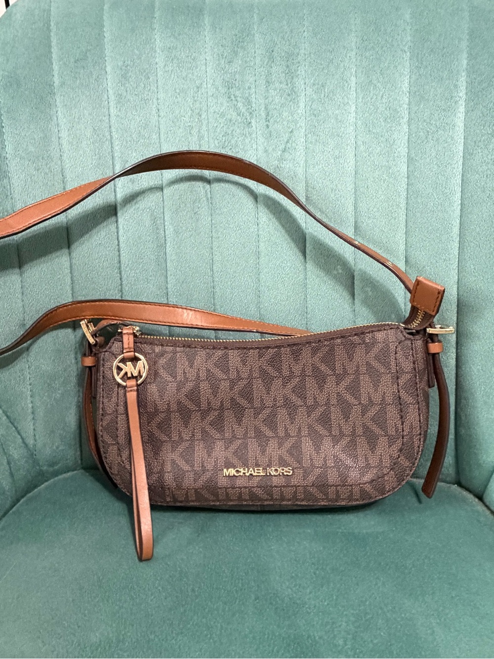 Michael Kors Brown Signature Logo Crossbody Shoulder Bag